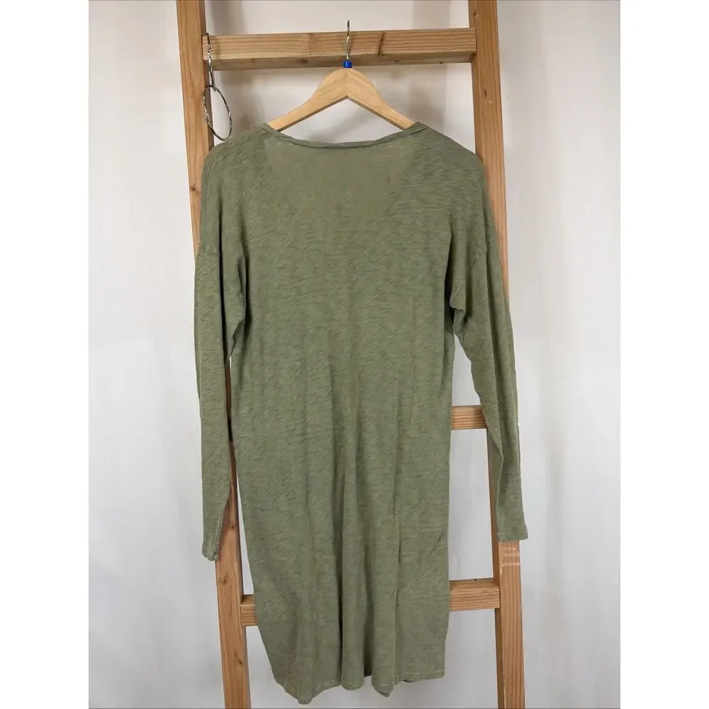 NWT Hello Nite Green V Neck Long Sleeve Dress w/ Pockets #1233 Size MED